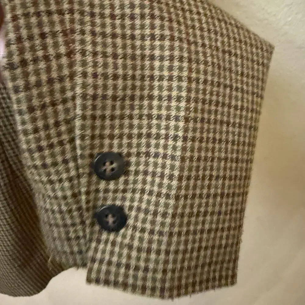Vintage 1990s Compagnie Generale Aéropostale houndstooth blazer M dark academia